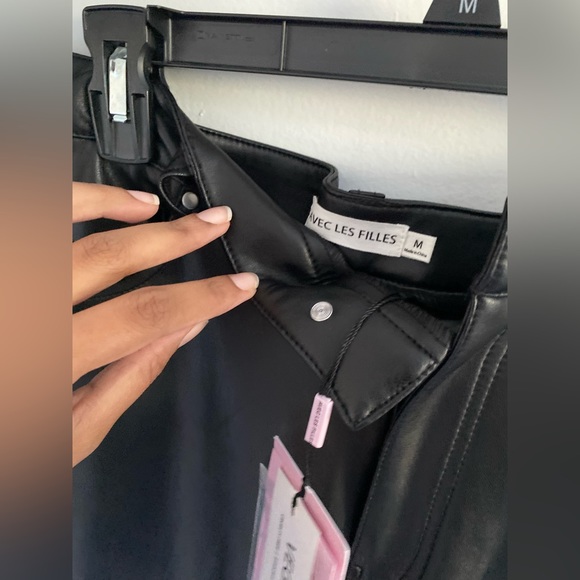 Avec Les Fiuelles Anthropologie Faux Leather Cargo Pants - Picture 2 of 6